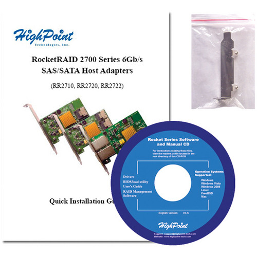 HighPoint RocketRAID 2722 2-Connector Mini-SAS PCI-Express RAID Controller 2.0 x8 SAS/SATA 6GB/s Interface