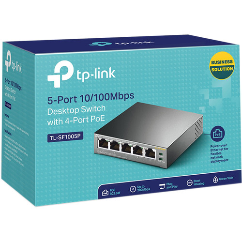 TP-Link TL-SF1005P 5-Port 10/100 Mb/s PoE-Compliant Unmanaged Switch