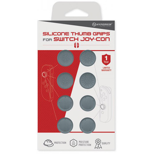 HYPERKIN Silicone Thumb Grips for Switch Joy-Con (8-Pack, Neo Gray)