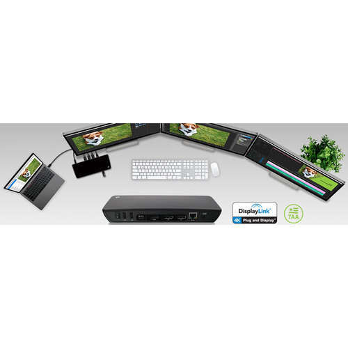 IOGEAR USB Type-C Triple Video Docking Station with 60W Power Delivery