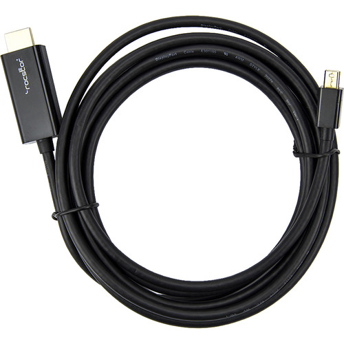 Rocstor Rocpro Mini DisplayPort Male to HDMI Male Cable (10', Black)