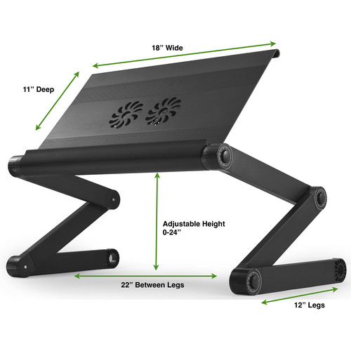 Uncaged Ergonomics WorkEZ Executive Laptop Stand with 3 USB Ports and 2 Cooling Fans (Black)