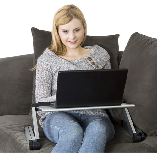 Uncaged Ergonomics WorkEZ Executive Laptop Stand with 3 USB Ports and 2 Cooling Fans (Silver)