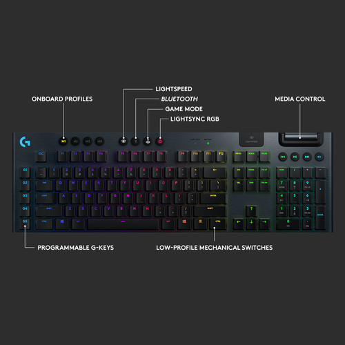 Logitech G G915 LIGHTSPEED Wireless RGB Mechanical Gaming Keyboard (GL Tactile)