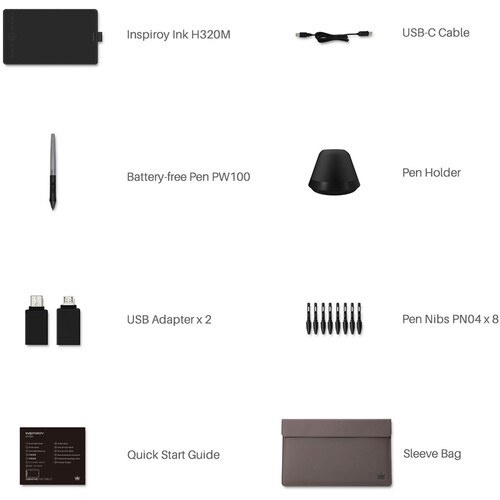 Huion Inspiroy Ink H320M Dual-Purpose Graphic Drawing Pen Tablet (Quartz Black)