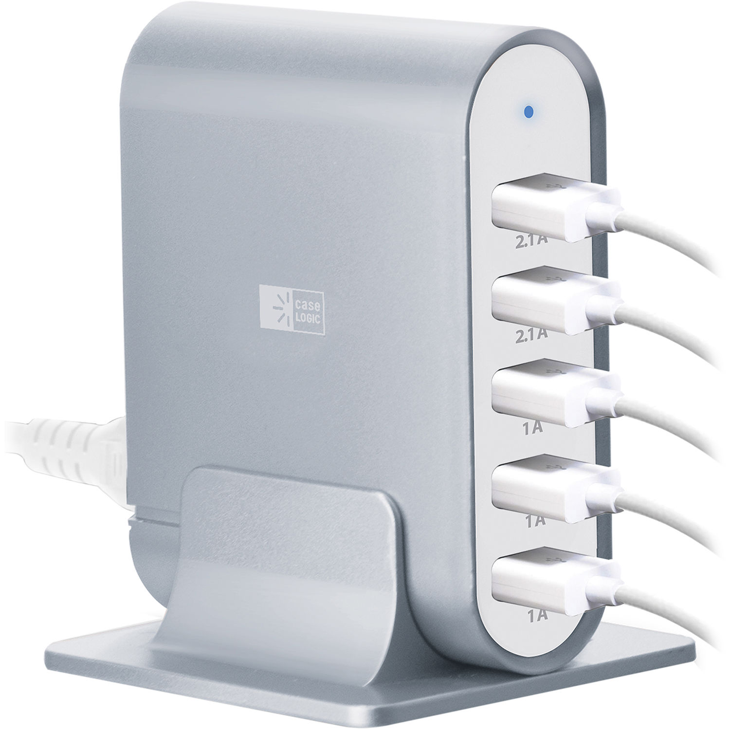 Case Logic 7.1A Five-Port USB Charging Station (Silver)