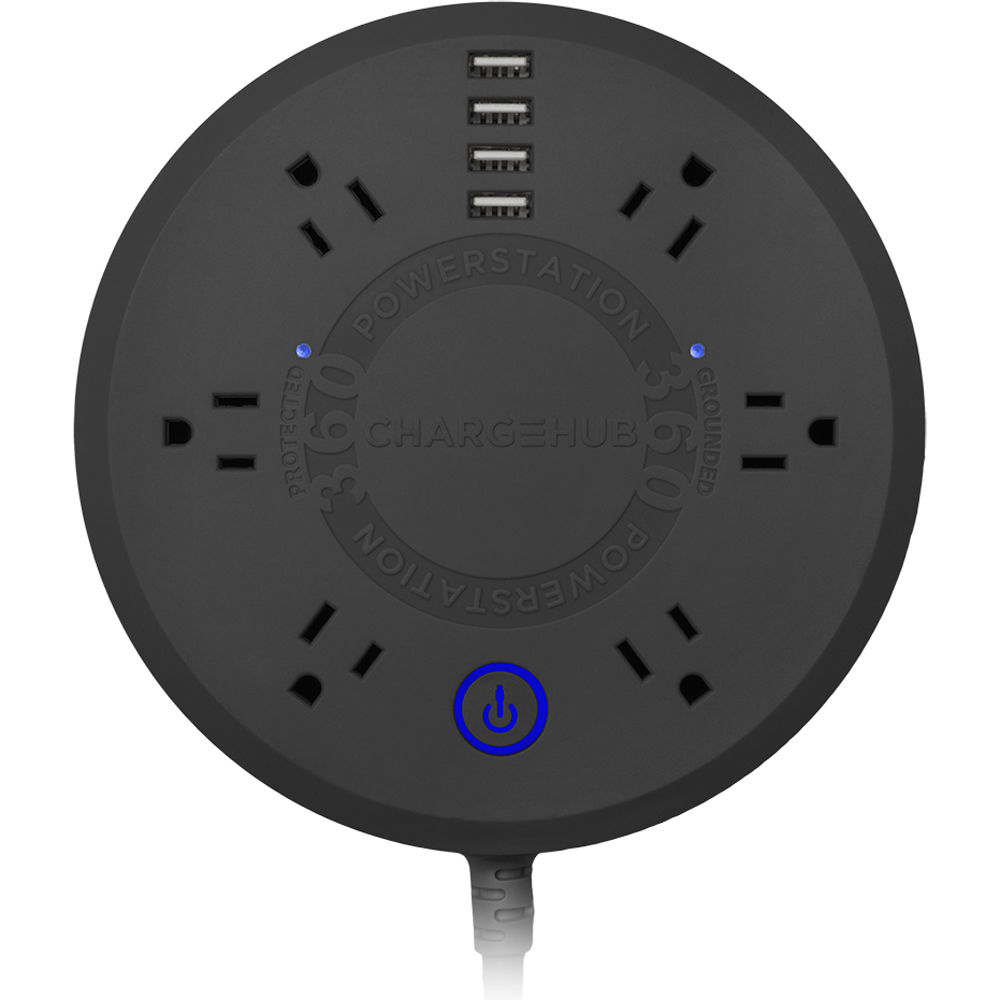 ChargeHub Powerstation 360 Surge Protector (Black)