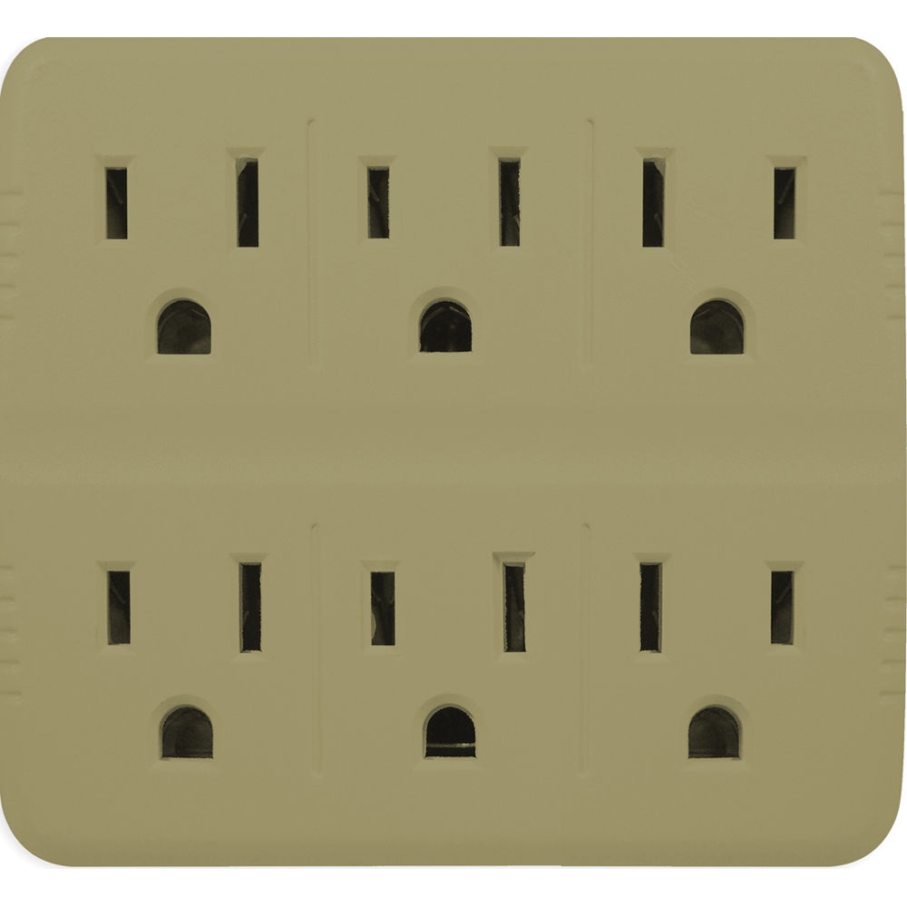 Go Green 6-Outlet Wall Tap Adapter (Tan)