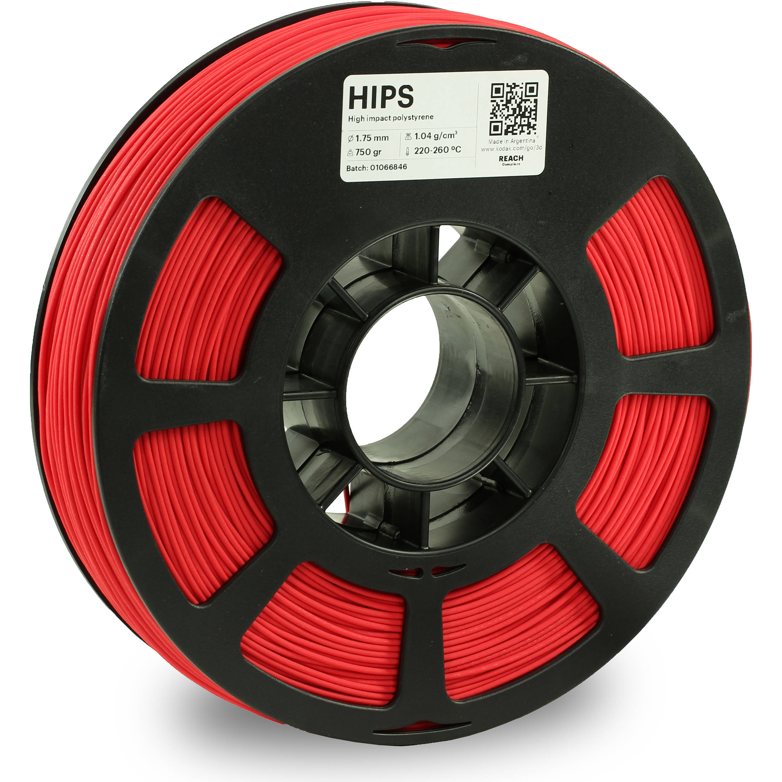 Kodak 1.75mm HIPS Filament (750g, Red)