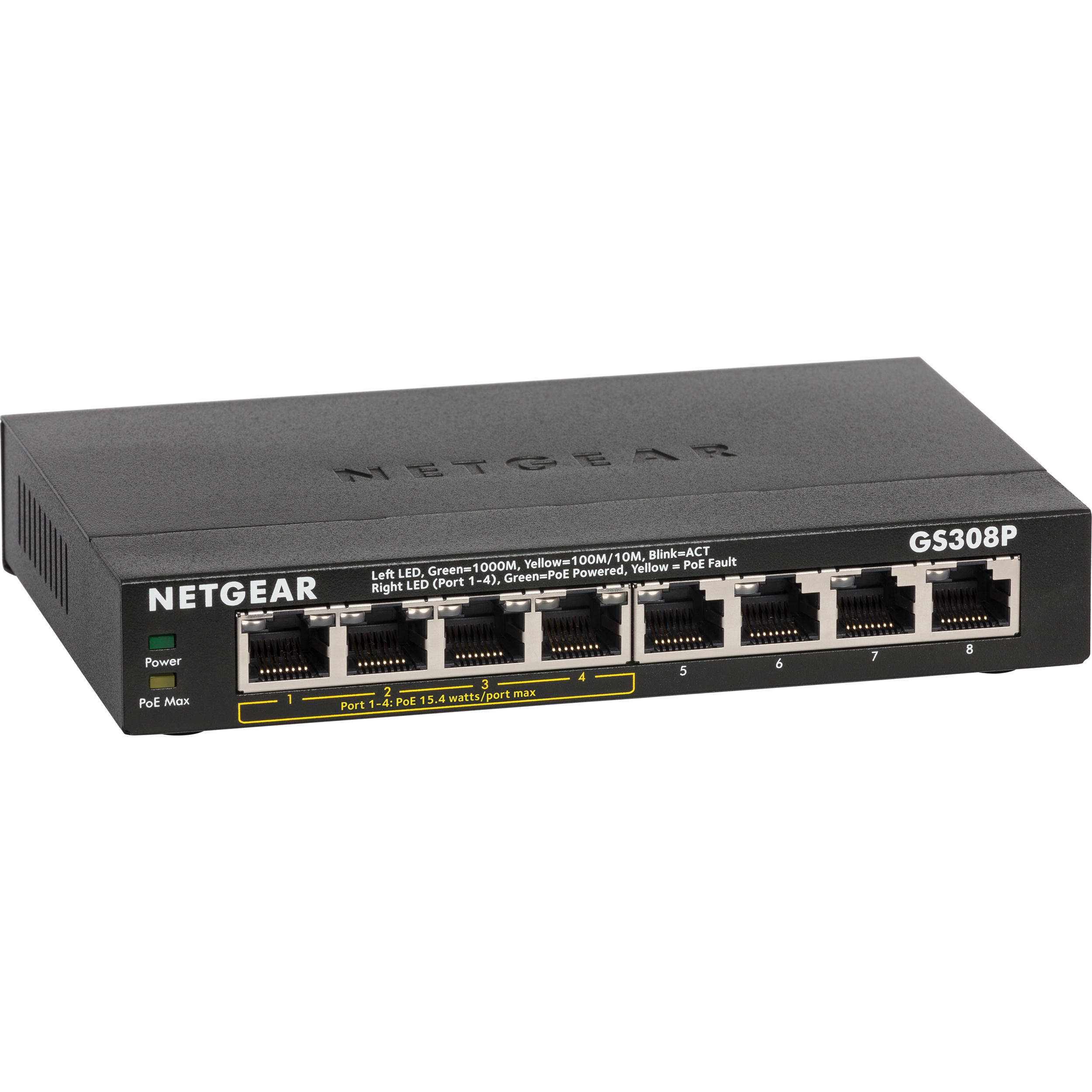 Netgear GS308P 8-Port Gigabit PoE-Compliant Unmanaged Switch