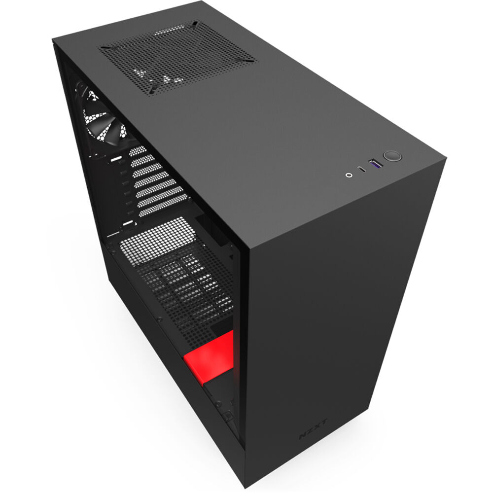 NZXT H510 Mid-Tower Case (Matte Black/Red)