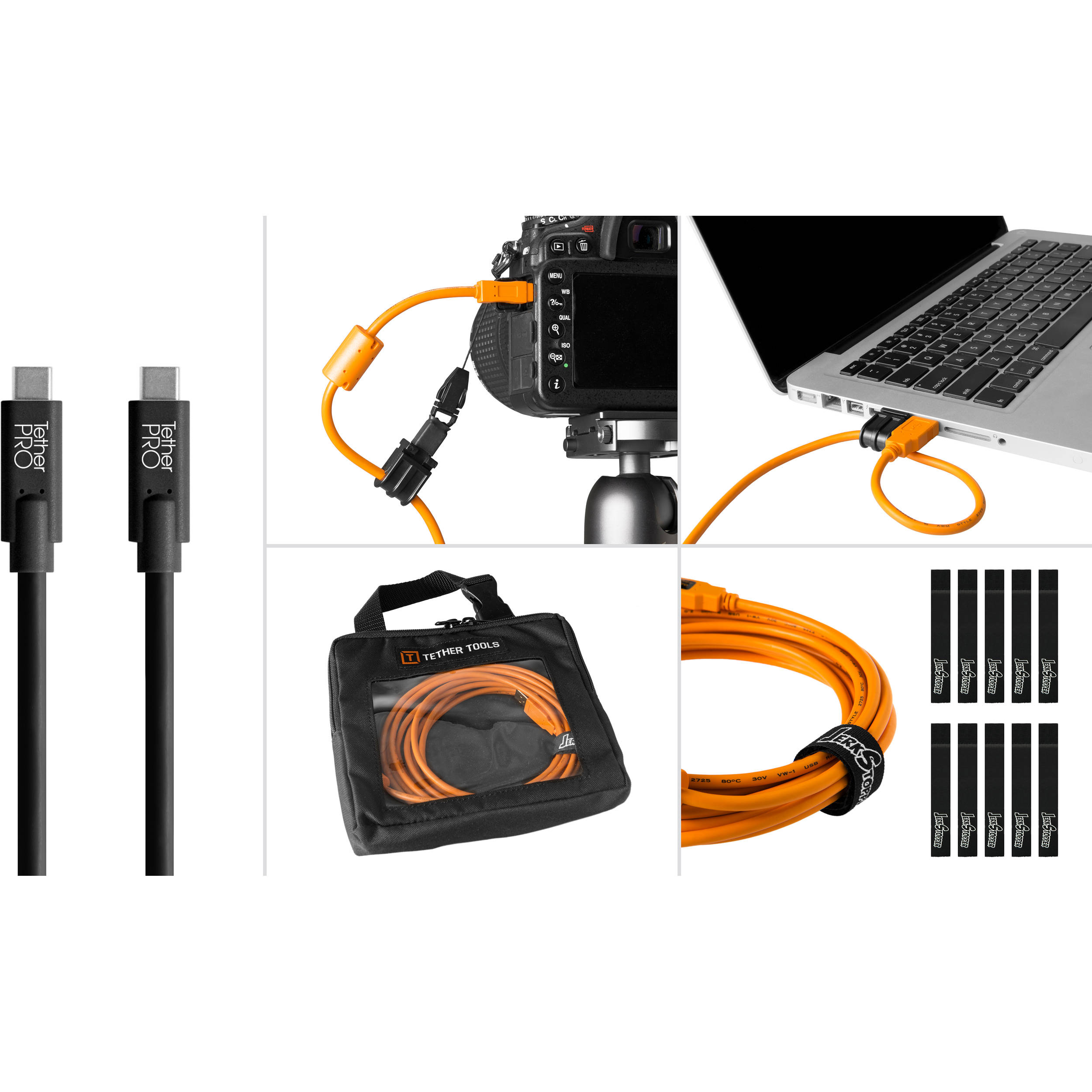 Tether Tools Starter Tethering Kit with USB 3.0 Type-C to Type-C Cable (15', Black)