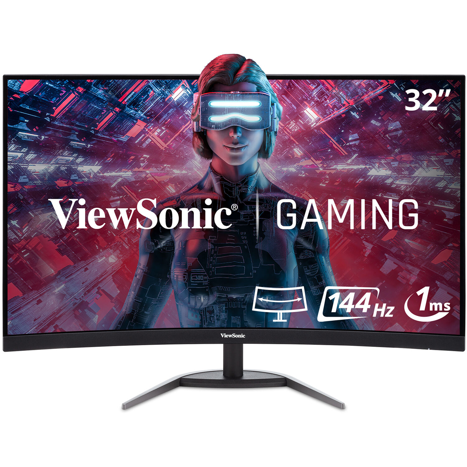 ViewSonic VX3268-2KPC-MHD 31.5" 16:9 Curved FreeSync 144 Hz QHD VA Gaming Monitor